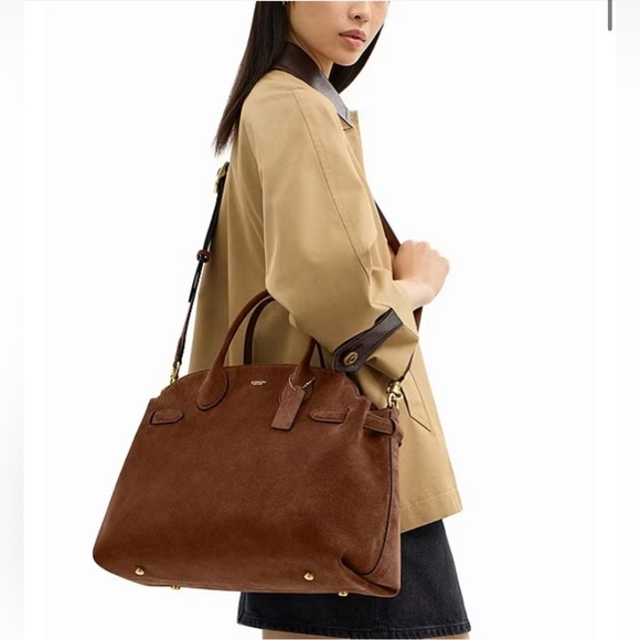 COACH
Soft Empire 40 Carryall Suede Satchel Bag Warm Brown SS - Picture 4 of 5